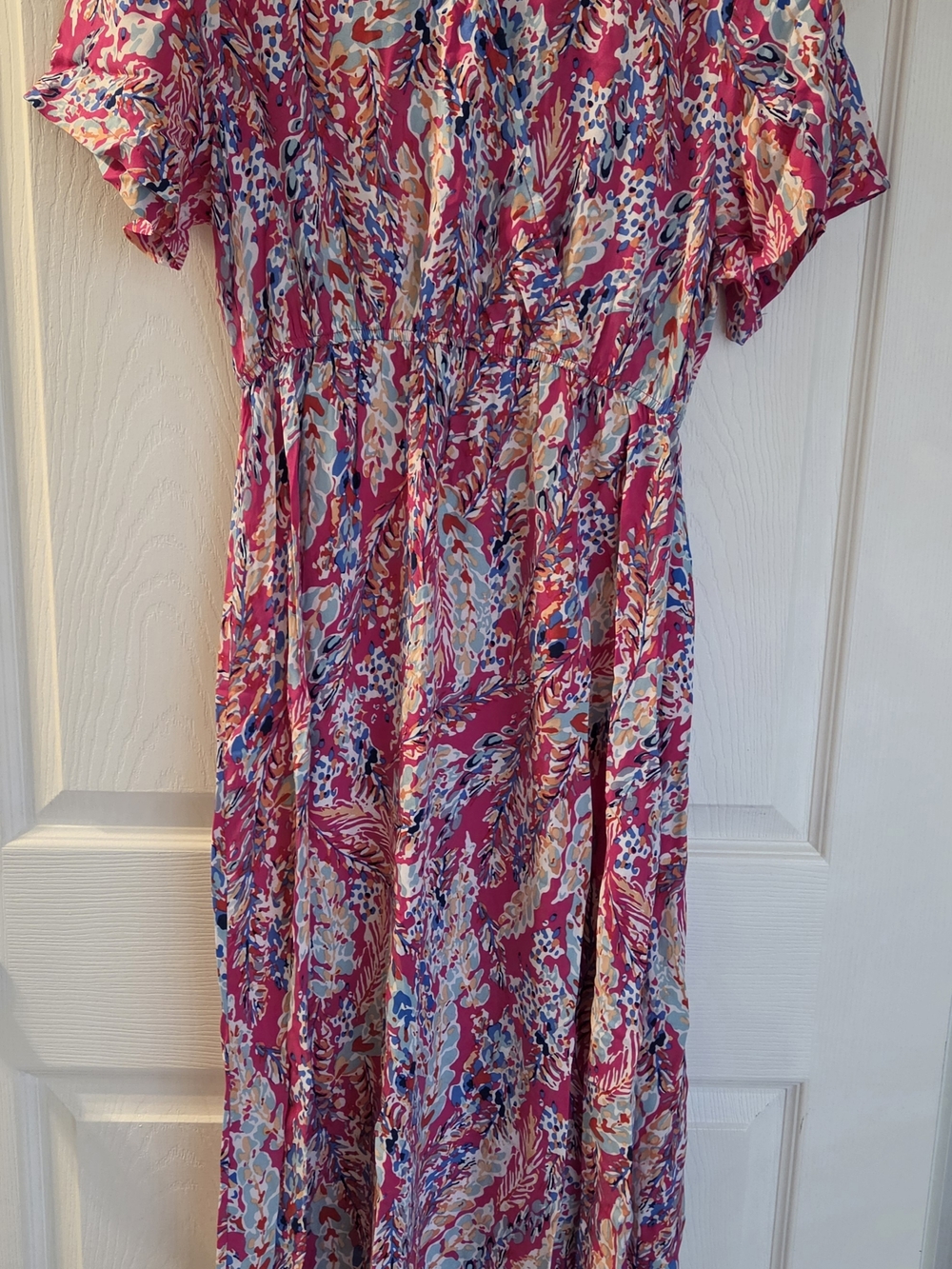 Pink Printed Women's Midi Dress